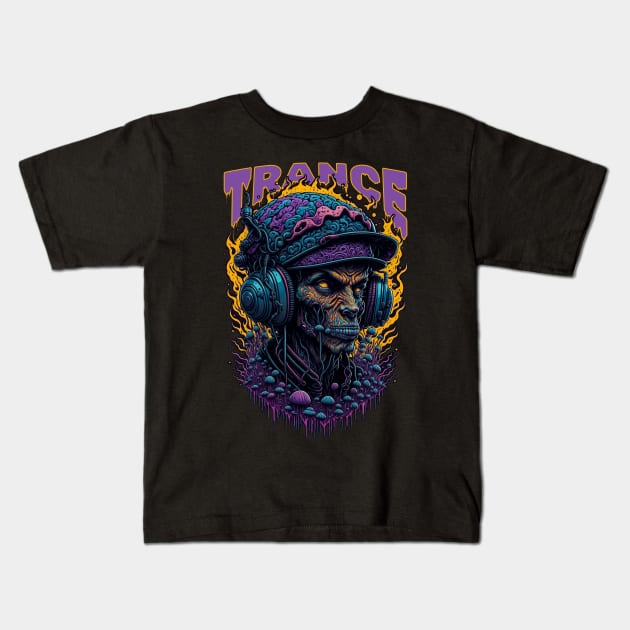 TRANCE MUSHROOM TECHNO GABBER Kids T-Shirt by EBAN